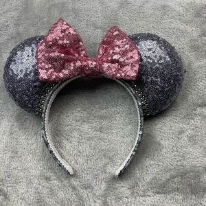Disney Eeyore Minnie Mouse Custom Made Sequins Ears Headband Adult Size